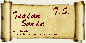 Teofan Sarić vizit kartica